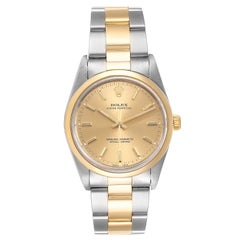 Rolex Oyster Perpetual Nondate Steel Yellow Gold Men's Watch 14203