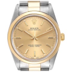 Rolex Oyster Perpetual Nondate Steel Yellow Gold Men's Watch 14203