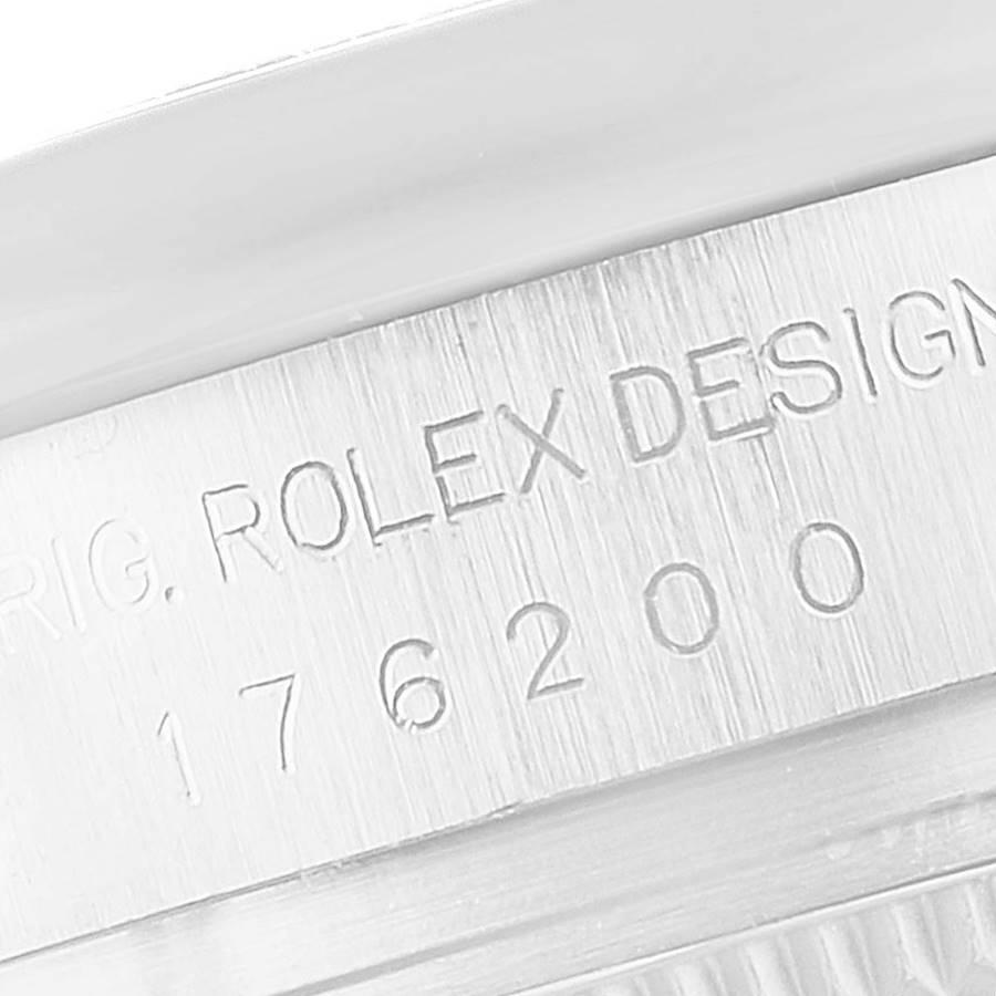 Rolex Oyster Perpetual Nondate Weißes Zifferblatt Damenuhr 176200 Box Card im Angebot 4