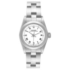 Rolex Oyster Perpetual Nondate White Roman Dial Steel Ladies Watch 67180