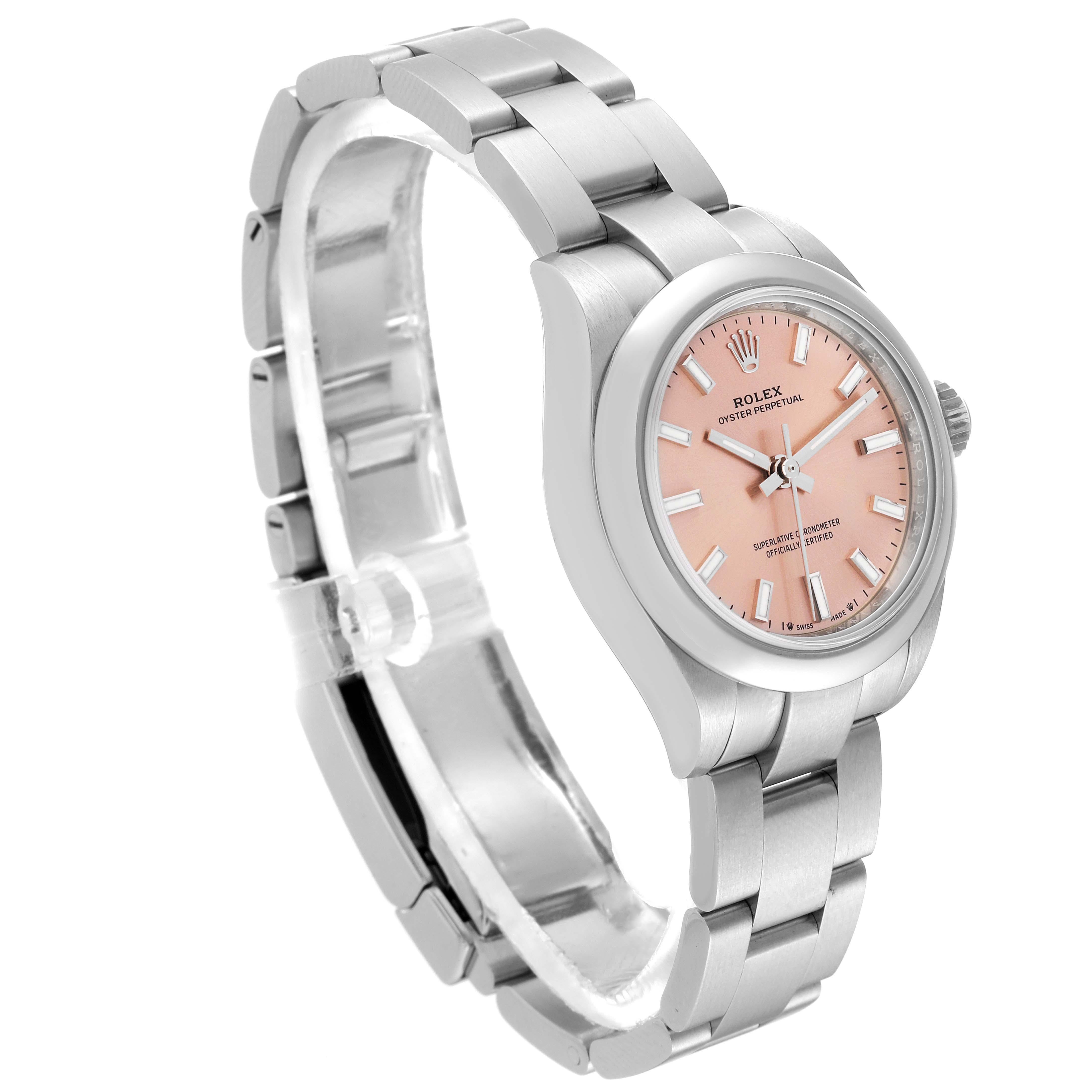 Rolex Oyster Perpetual Pink Dial Steel Ladies Watch 276200 6