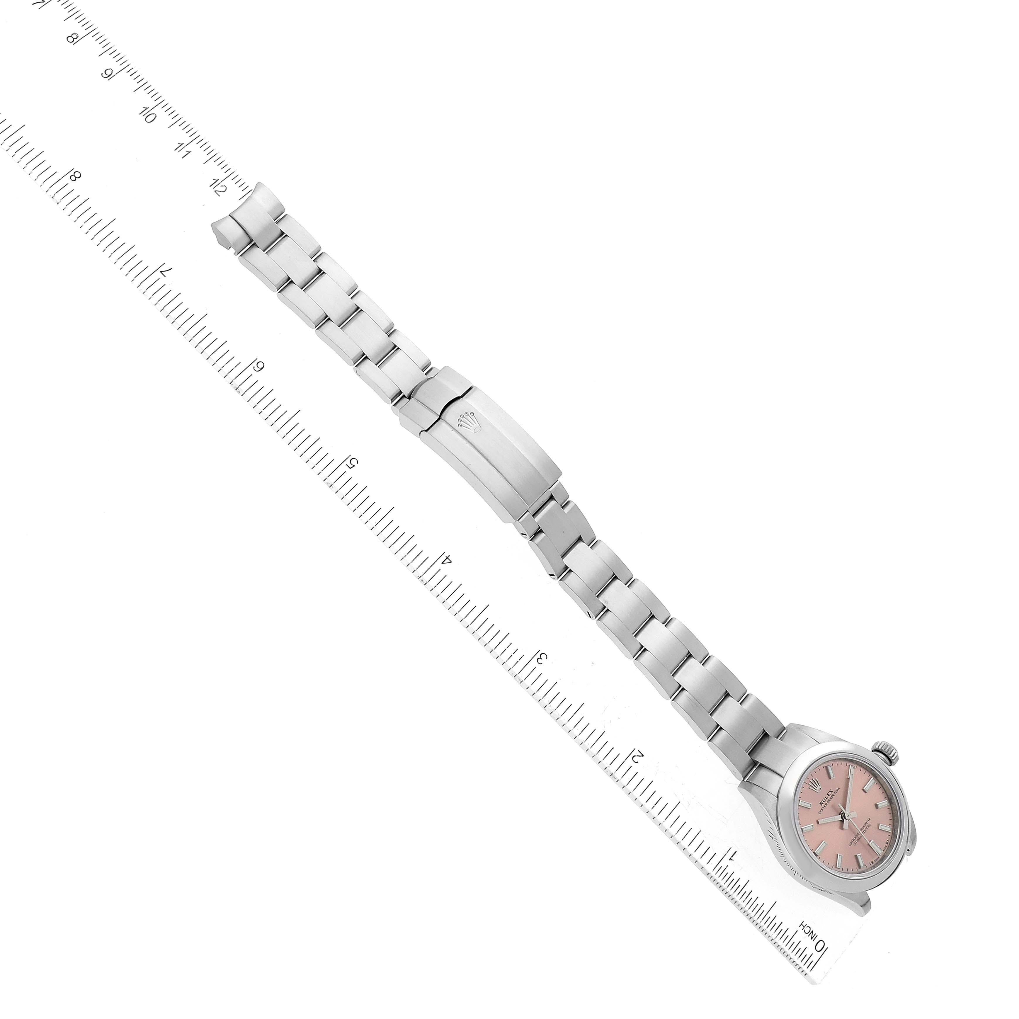 Rolex Oyster Perpetual Pink Zifferblatt Stahl-Damenuhr 276200 8