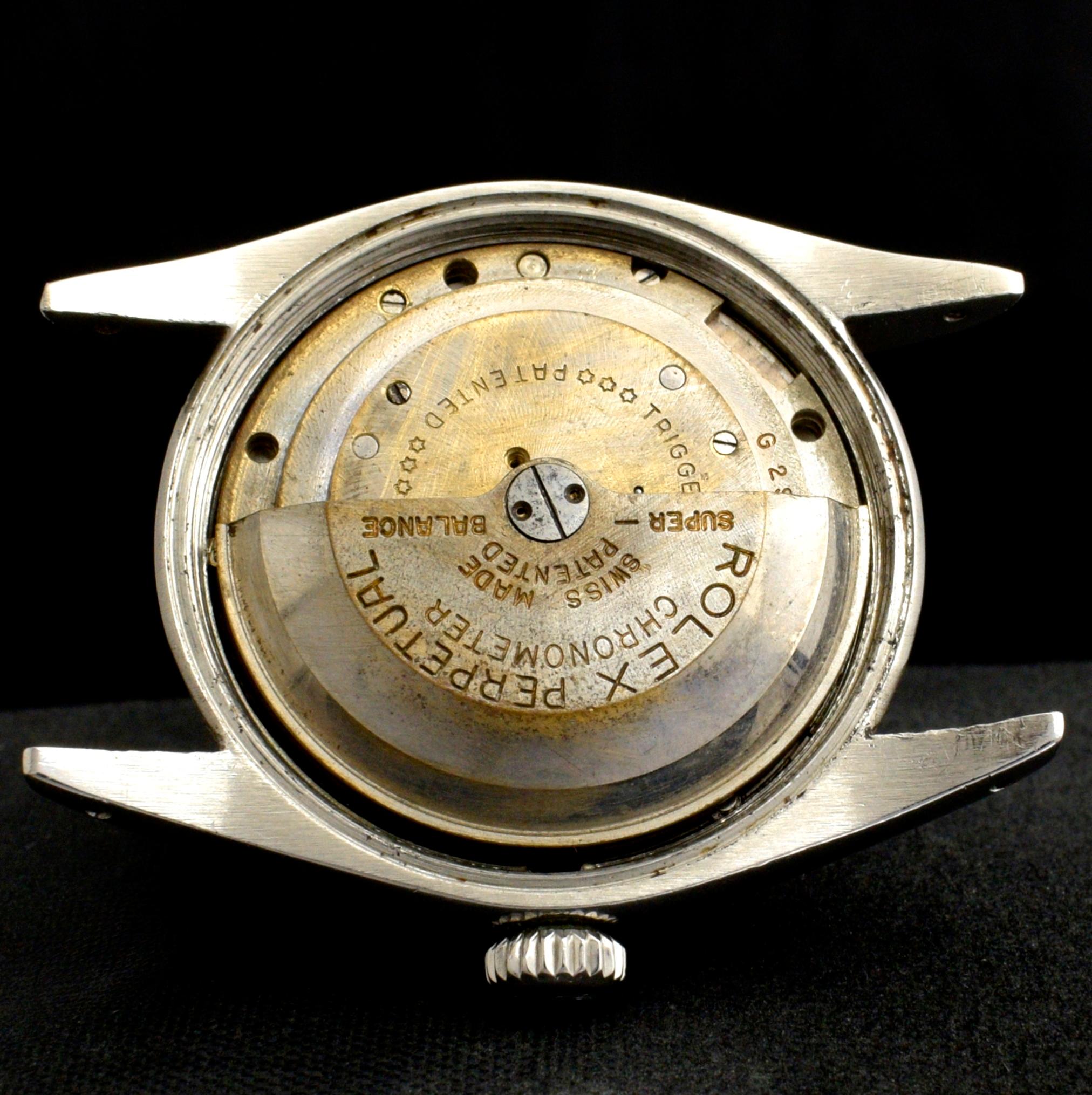 Rolex Oyster Perpetual Precision Big Bubbleback 6028 Steel Automatic Watch, 1952 For Sale 4