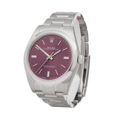 Rolex Oyster Perpetual Red Grape 39 Stainless Steel 114300 Wristwatch