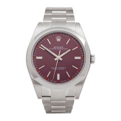 Used Rolex Oyster Perpetual Red Grape 39 Stainless Steel 114300 Wristwatch