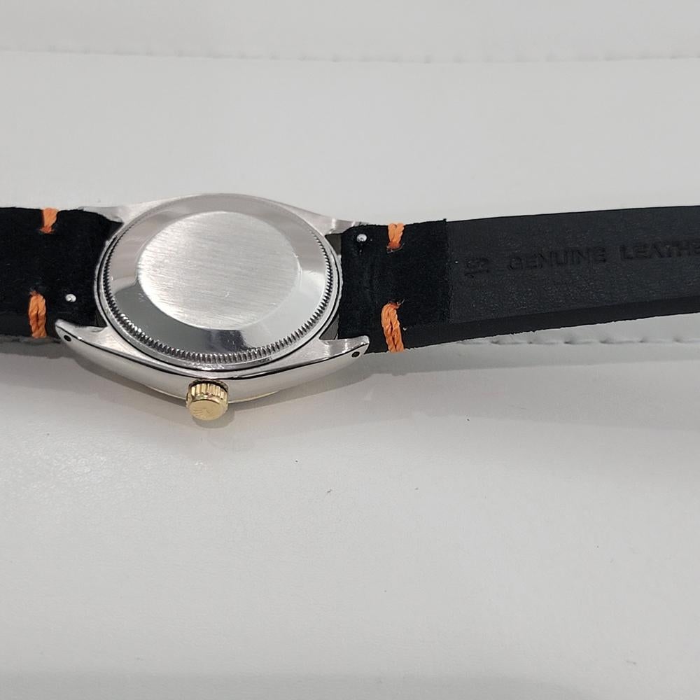 Rolex Oyster Perpetual Ref 1002 34mm Mens 14k SS Automatic 1960s Vintage RA570B en vente 6