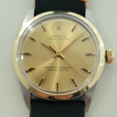 Rolex Oyster Perpetual Ref 1002 34mm Mens 14k SS Automatic 1960s Vintage RA570B