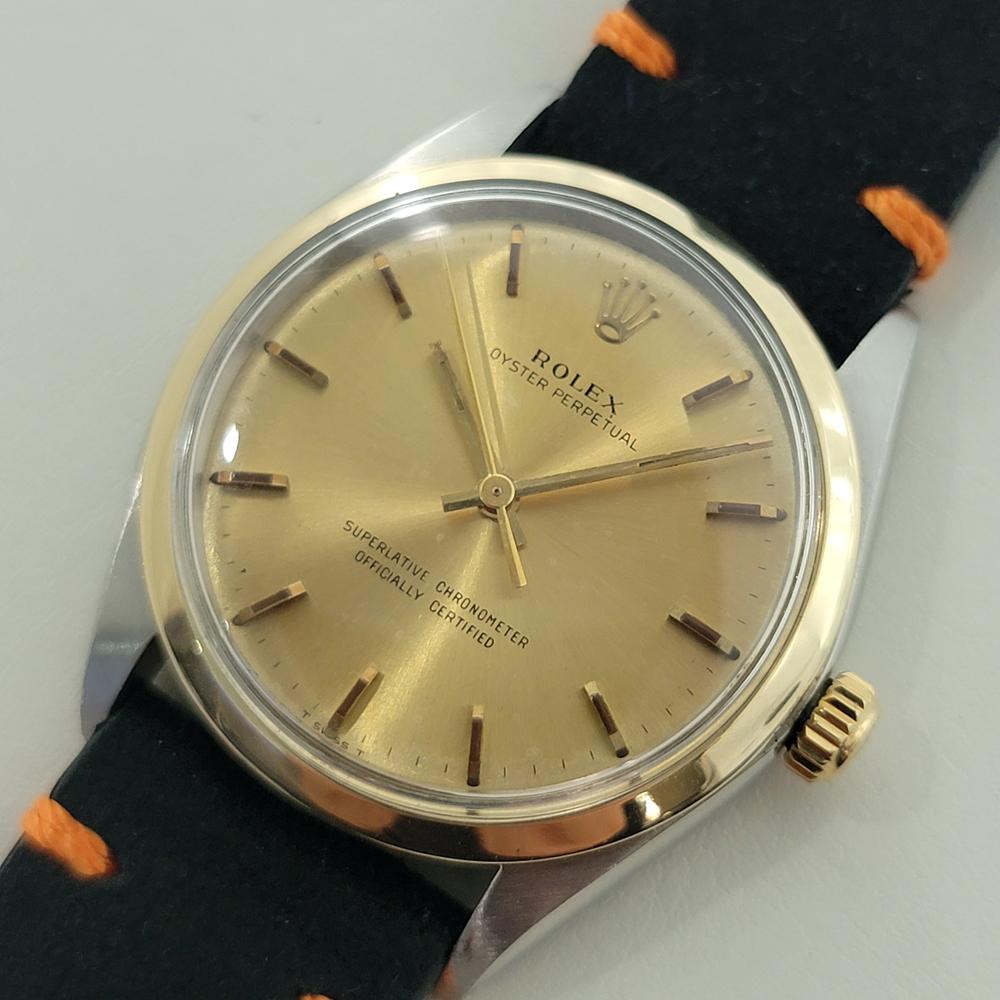 Rolex Oyster Perpetual Ref 1002 34mm Mens 14k SS Automatic 1960s Vintage RA570B Pour hommes en vente