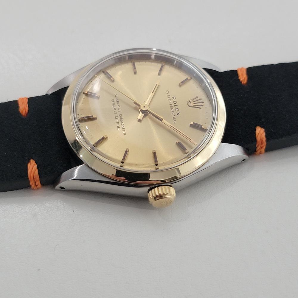 Rolex Oyster Perpetual Ref 1002 34mm Mens 14k SS Automatic 1960s Vintage RA570B en vente 1