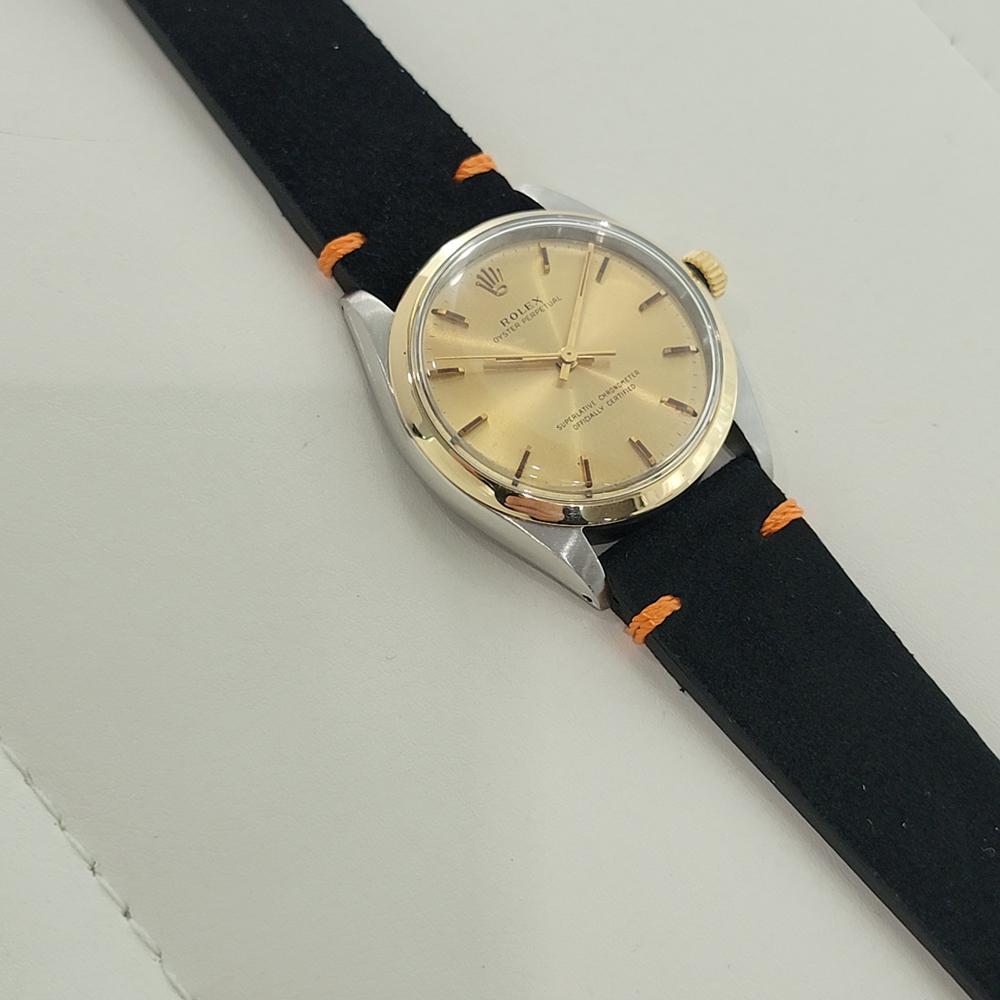 Rolex Oyster Perpetual Ref 1002 34mm Mens 14k SS Automatic 1960s Vintage RA570B en vente 3