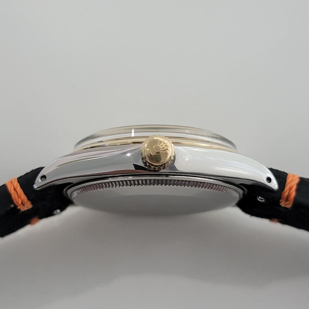 Rolex Oyster Perpetual Ref 1002 34mm Mens 14k SS Automatic 1960s Vintage RA570B en vente 5