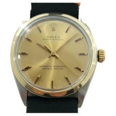 Rolex Oyster Perpetual Ref 1002 34mm Mens 14k SS Automatic 1960s Vintage RA570B