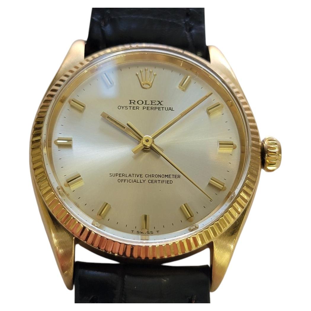 Rolex Oyster Perpetual, ref. 1007, oro macizo de 18k, de los años 70, para hombre, 34 mm, automático, RA797 en venta