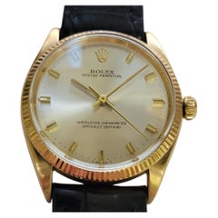 Rolex Oyster Perpetual Ref. 1007, 18 Karat Massivgold, 1970er Jahre, Herrenuhr, 34 mm, Automatik, RA797