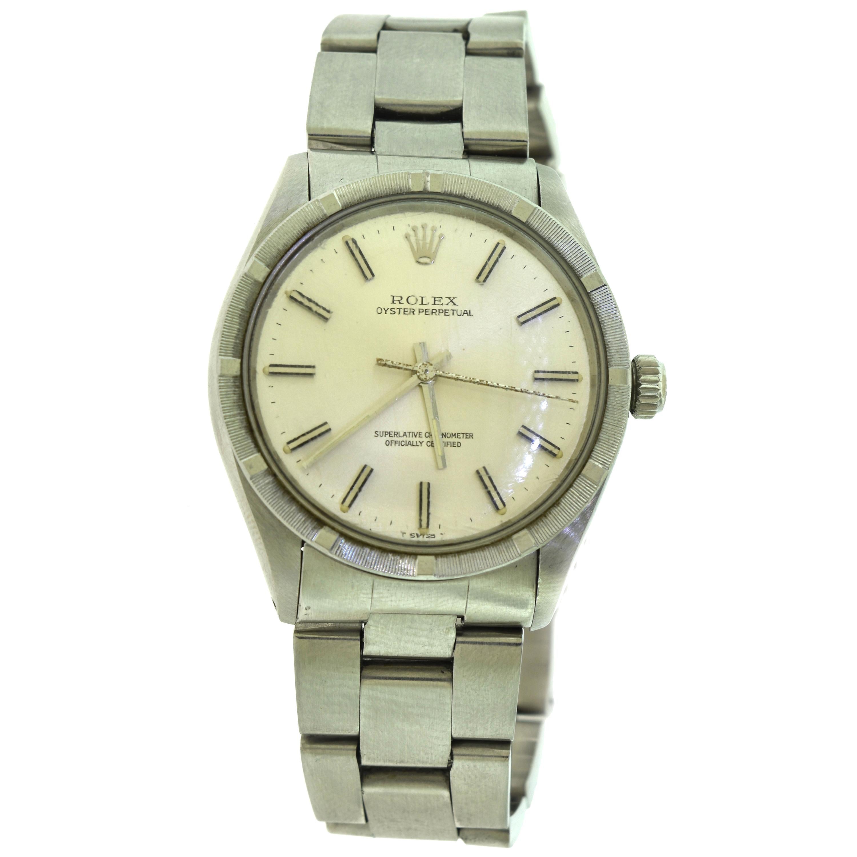 Rolex Oyster Perpetual Ref. 1007 Stainless Steel Champagne Dial Watch 'R-8'