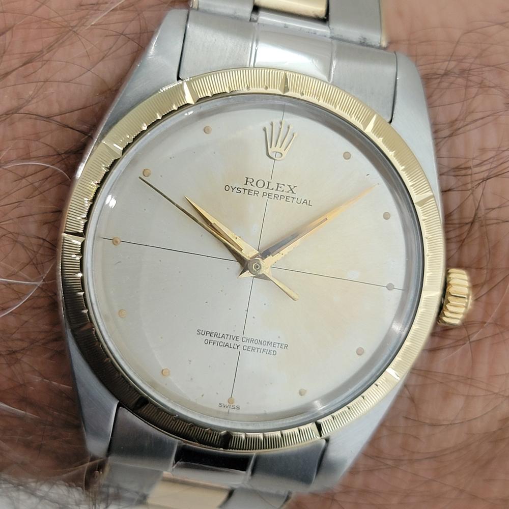 Rolex Oyster Perpetual Ref 1008 14k SS Herren Automatik 1960s Alle Original RA652 im Angebot 11