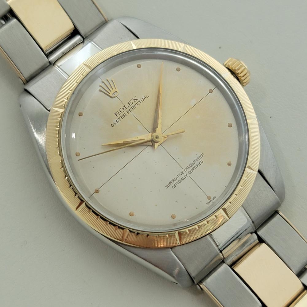 Rolex Oyster Perpetual Ref 1008 14k SS Herren Automatik 1960s Alle Original RA652 im Zustand „Hervorragend“ im Angebot in Beverly Hills, CA