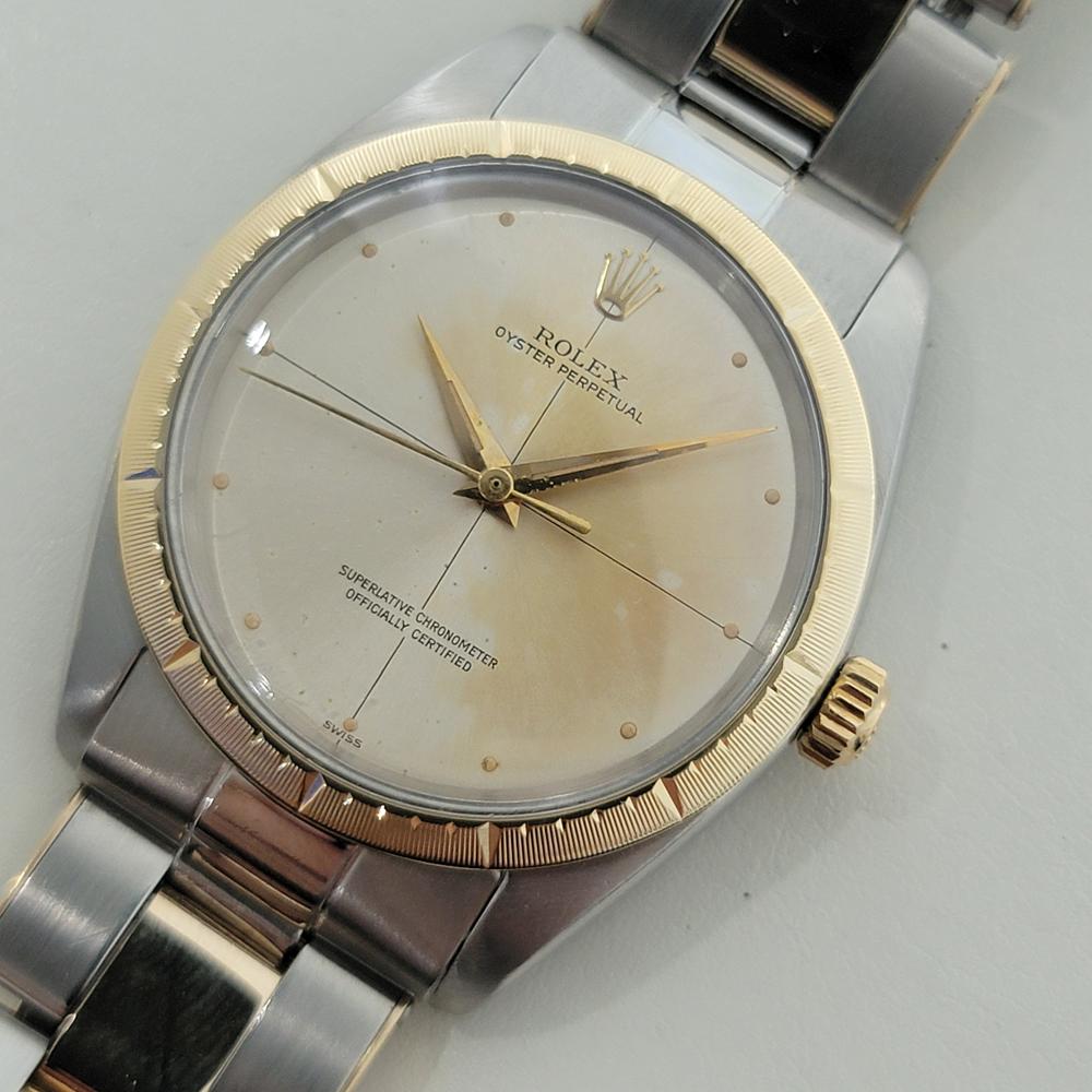 Rolex Oyster Perpetual Ref 1008 14k SS Herren Automatik 1960s Alle Original RA652 im Angebot 1