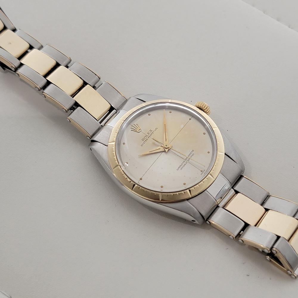 Rolex Oyster Perpetual Ref 1008 14k SS Herren Automatik 1960s Alle Original RA652 im Angebot 4