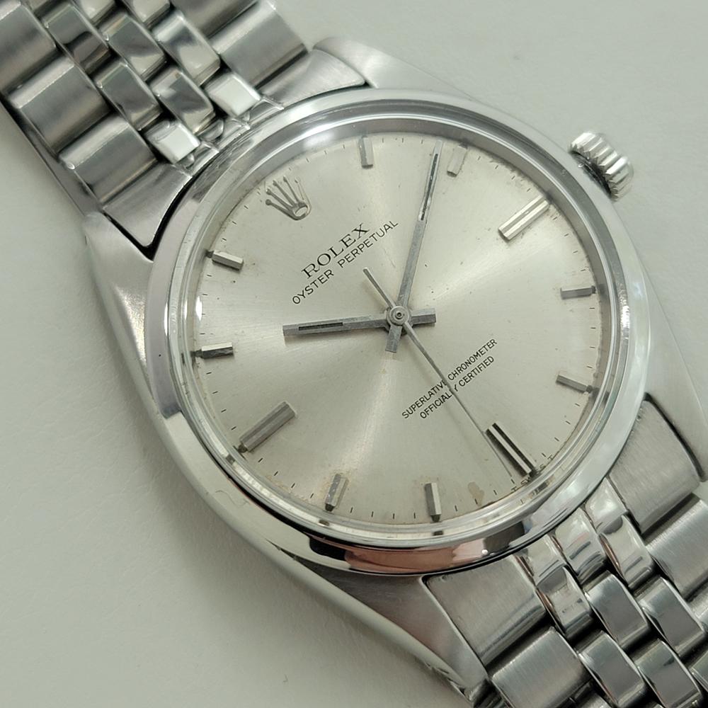 Rolex Oyster Perpetual Ref 1018 36mm Mens Automatic 1960s All Original RA538 Excellent état - En vente à Beverly Hills, CA