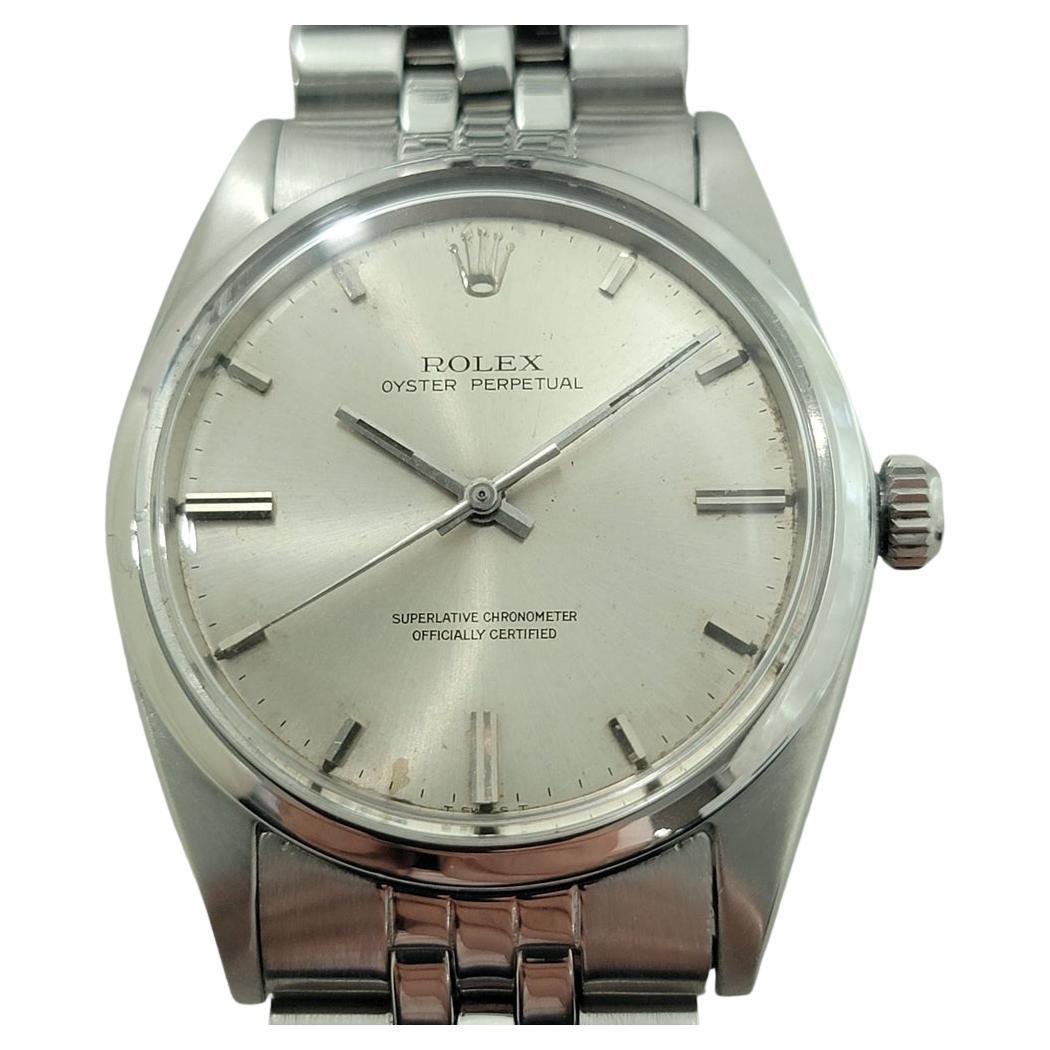 Rolex Oyster Perpetual Ref 1018 36mm Mens Automatic 1960s All Original RA538 en vente