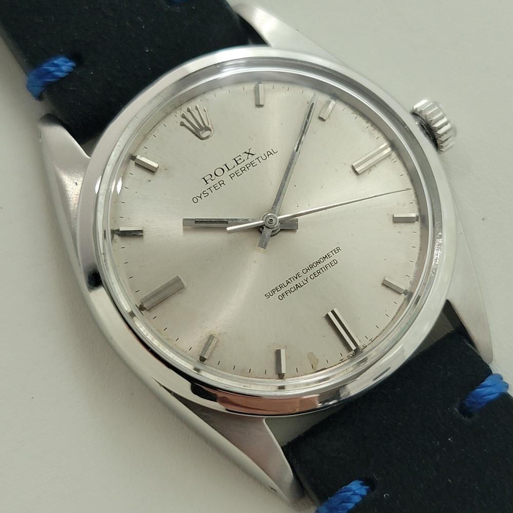 Rolex Oyster Perpetual Ref 1018 36mm Mens Automatic 1960s Vintage Swiss RA538B In Excellent Condition For Sale In Beverly Hills, CA