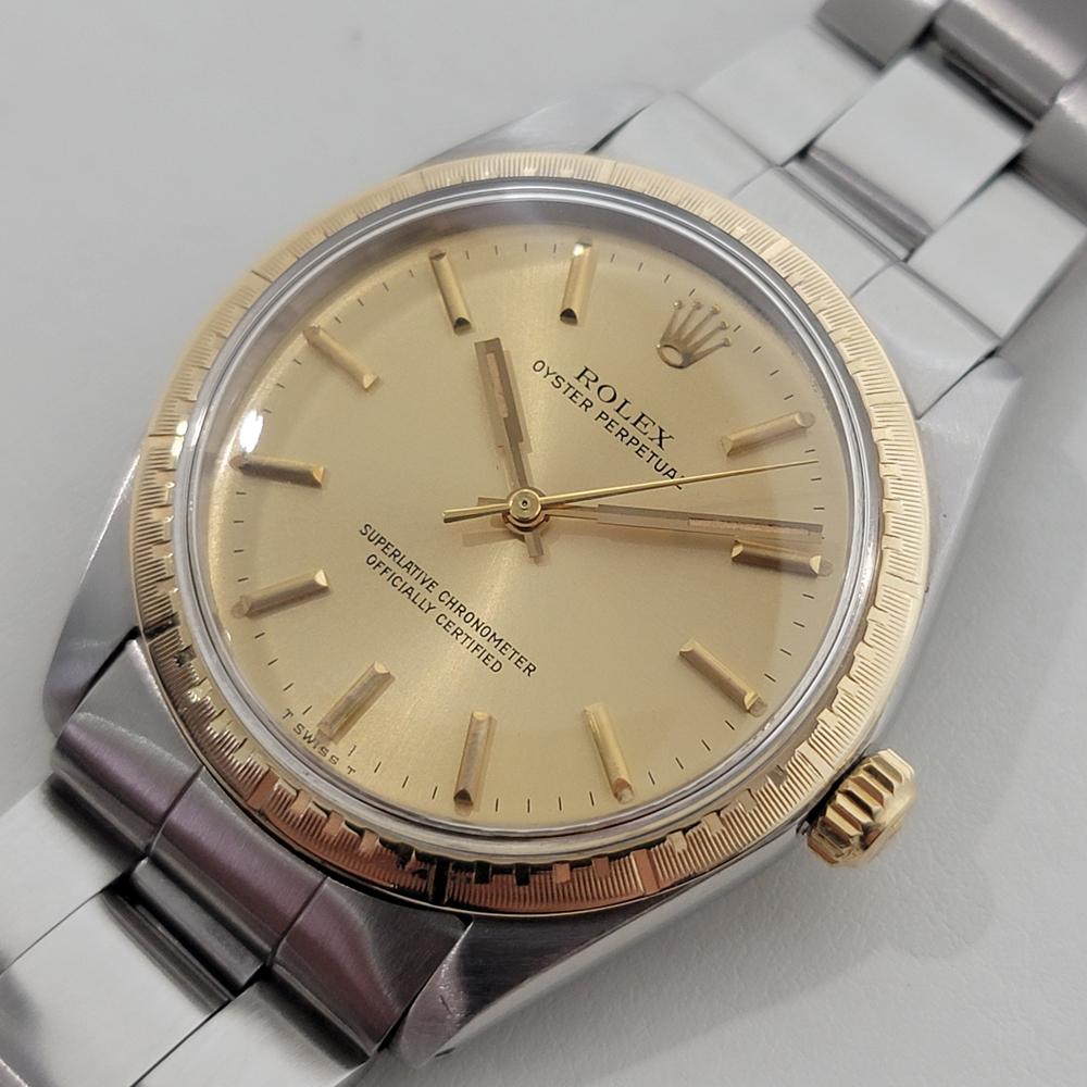 Rolex Oyster Perpetual Ref 1038 35mm 14k SS Mens Automatic 1960s Vintage By RA567 Herren im Angebot
