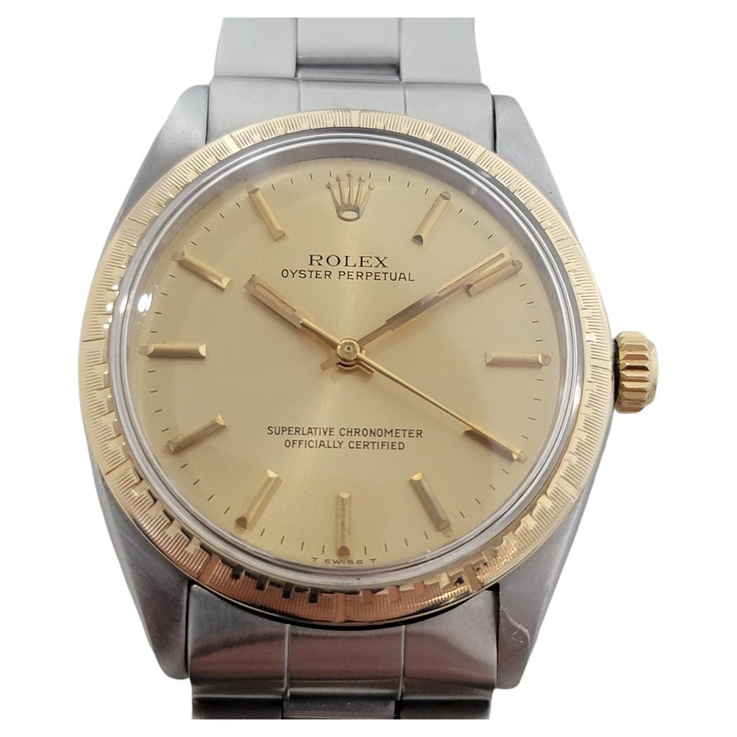 Rolex Oyster Perpetual Ref 1038 35mm 14k SS Mens Automatic 1960s Vintage RA567