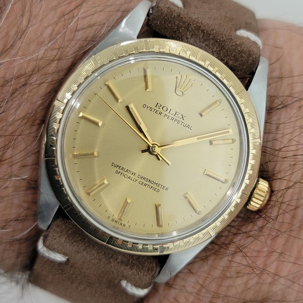 Rolex Oyster Perpetual Ref 1038 35mm 14k SS Mens Automatic 1960s Vintage RA567B en venta 9