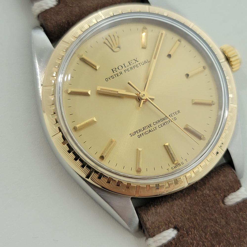 Rolex Oyster Perpetual Ref 1038 35mm 14k SS Mens Automatic 1960s Vintage RA567B en Excelente estado para la venta en Beverly Hills, CA