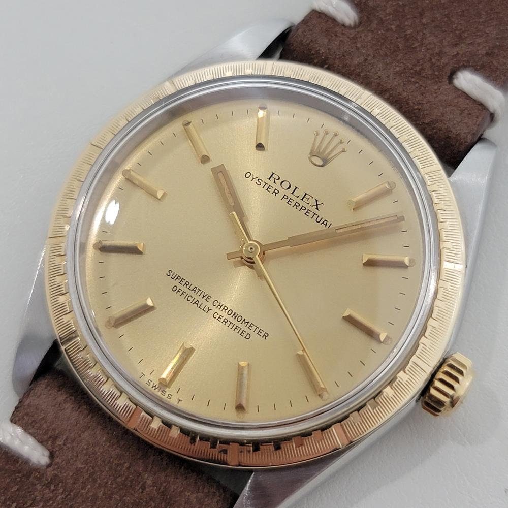 De los hombres Rolex Oyster Perpetual Ref 1038 35mm 14k SS Mens Automatic 1960s Vintage RA567B en venta