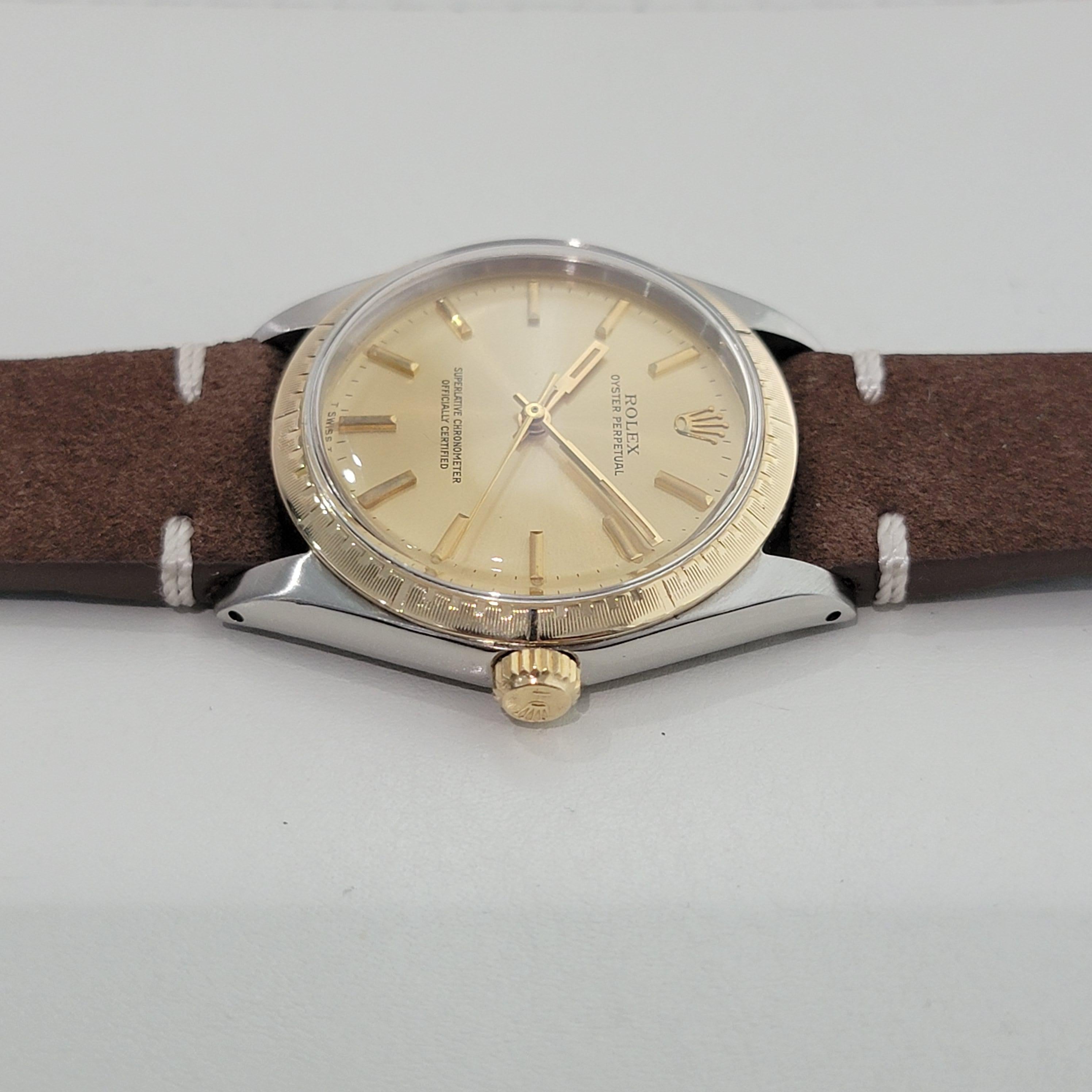 Rolex Oyster Perpetual Ref 1038 35mm 14k SS Mens Automatic 1960s Vintage RA567B en vente 1