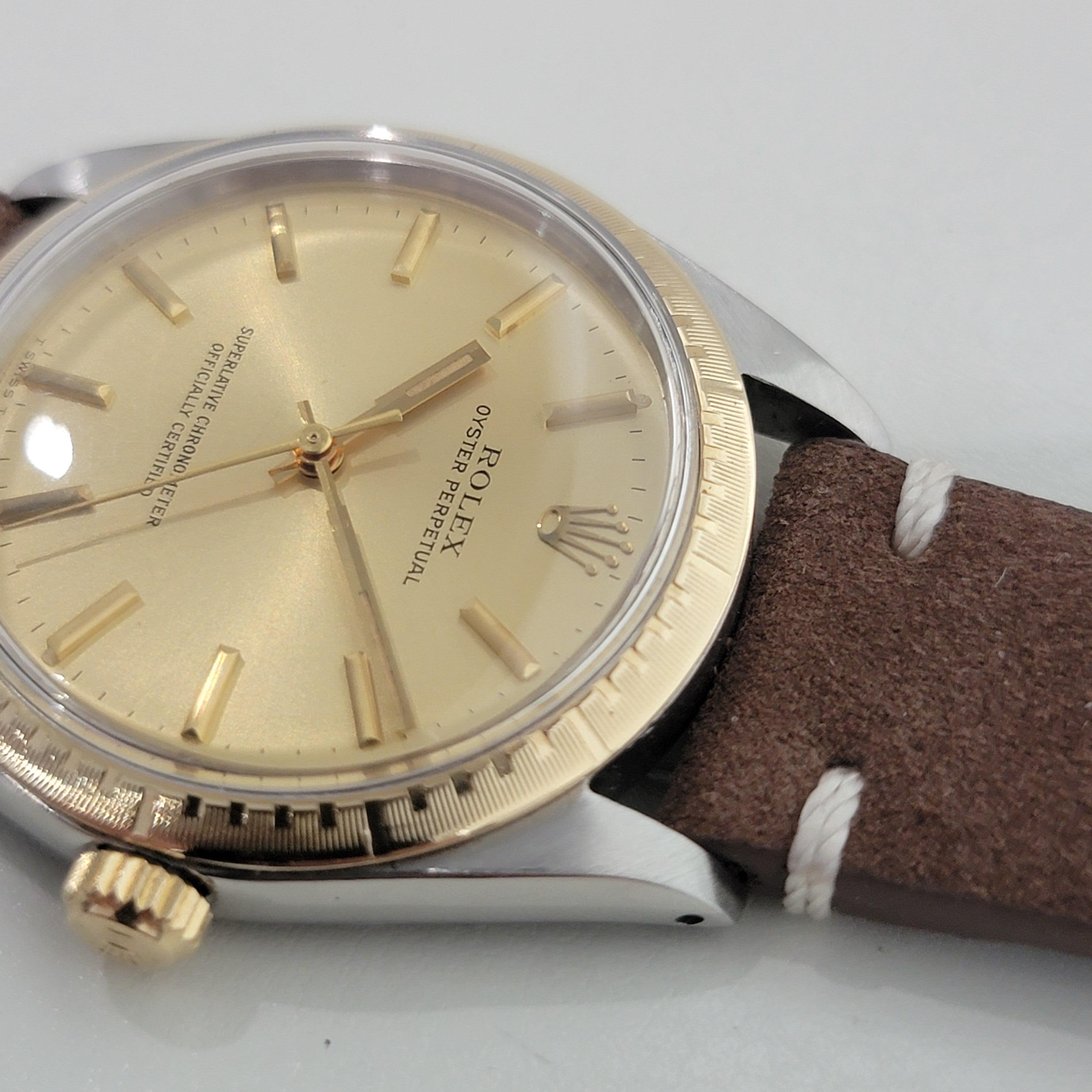 Rolex Oyster Perpetual Ref 1038 35mm 14k SS Mens Automatic 1960s Vintage RA567B en vente 2