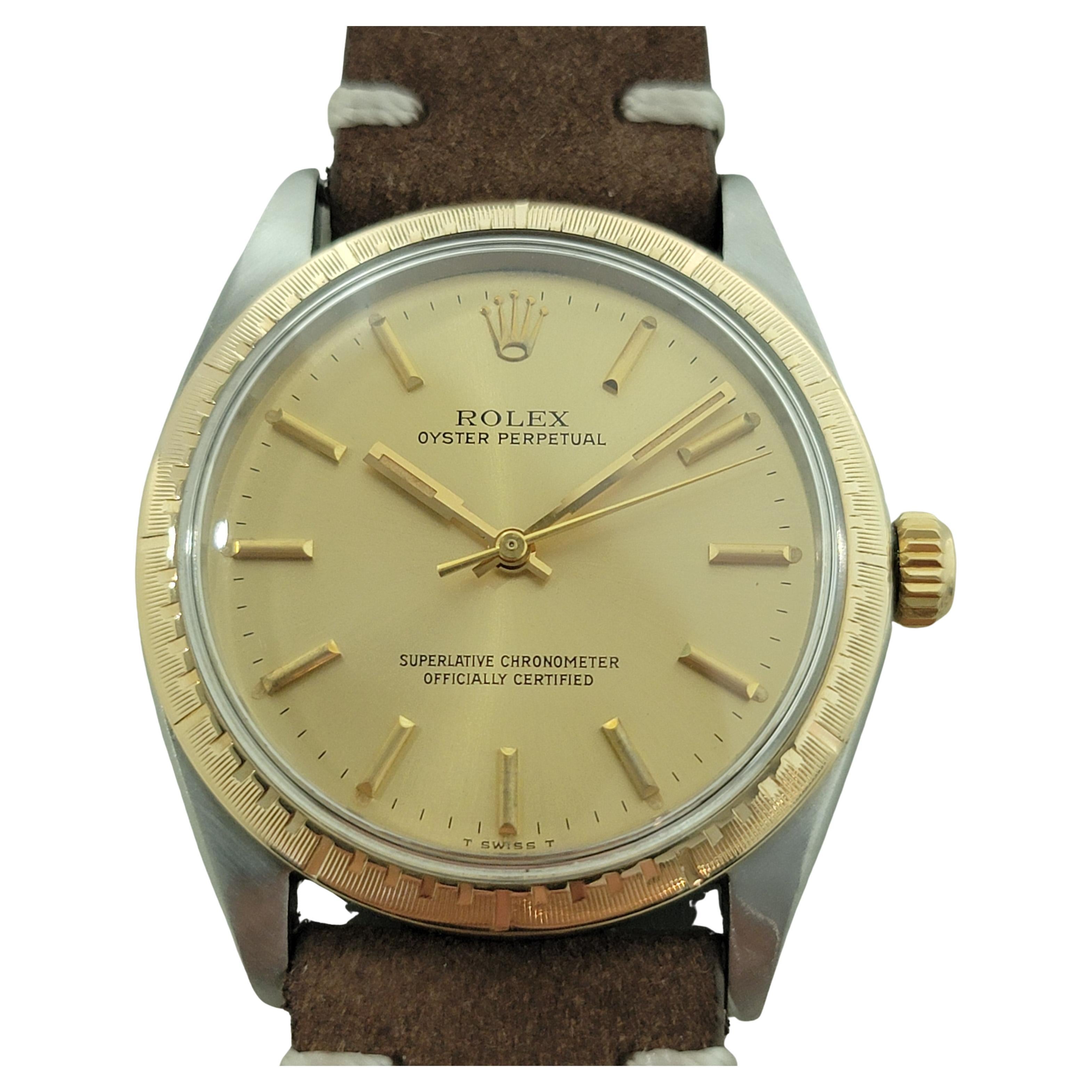 Rolex Oyster Perpetual Ref 1038 35mm 14k SS Mens Automatic 1960s Vintage RA567B