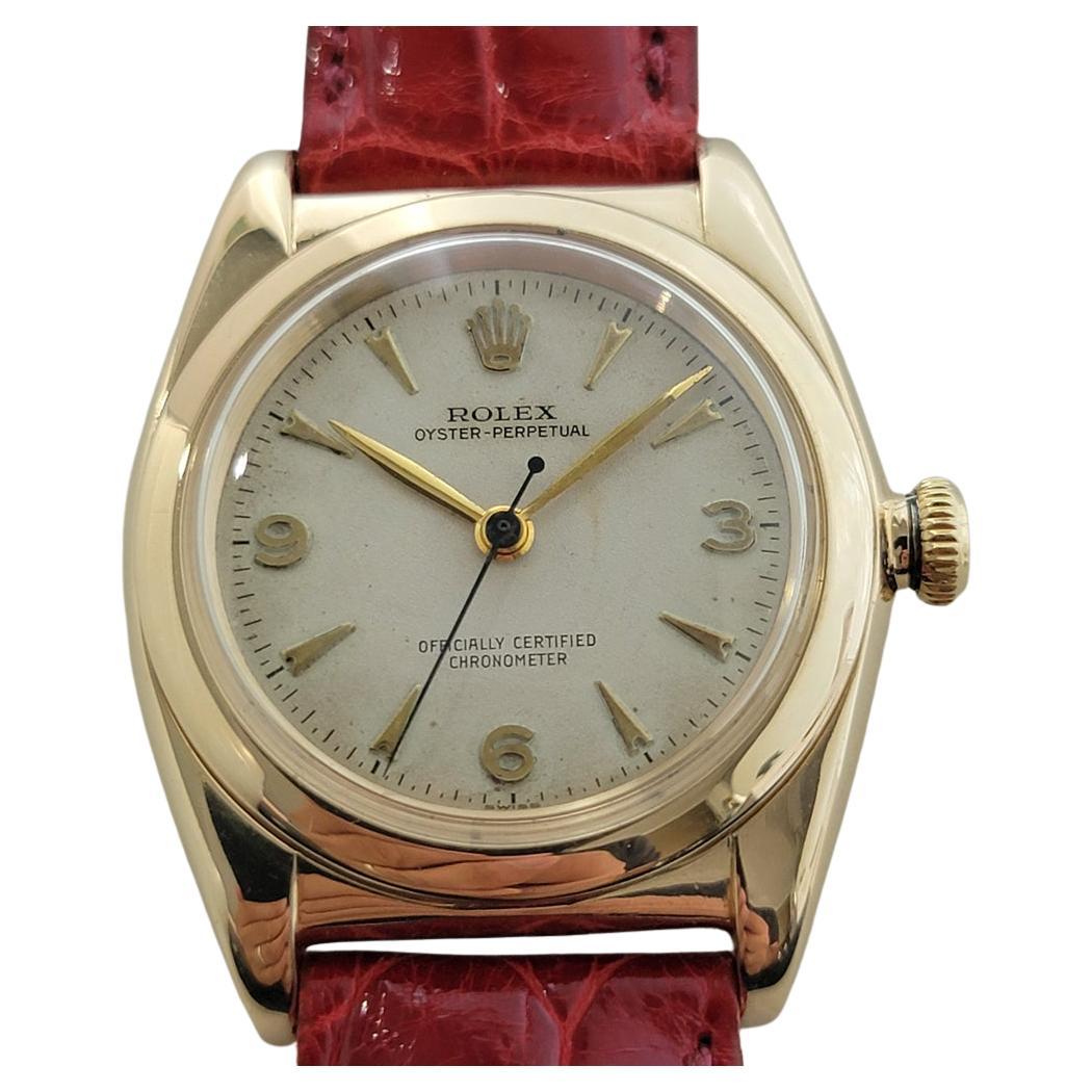Rolex Oyster Perpetual Ref 3131 Mens 32mm 14k Gold 1940s Vintage Automatic RA611
