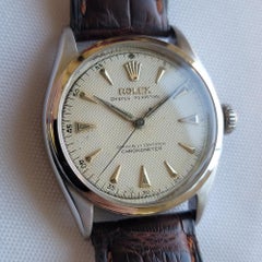 Rolex Oyster Perpetual Ref 6084 Mens 1950s 34mm Automatic Bubble Back RA715B