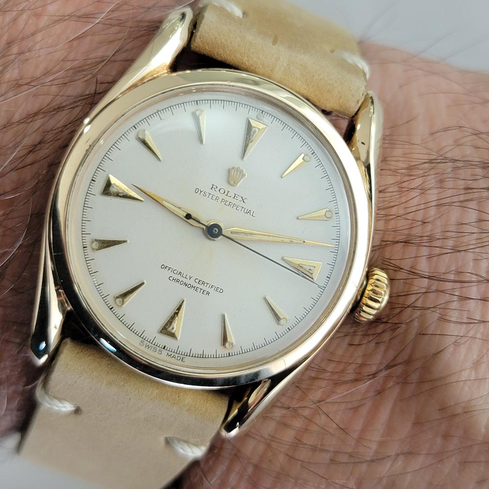 Rolex Oyster Perpetual Ref 6094 Oro macizo 14k Hombre 1950 Automático RA657 en venta 9