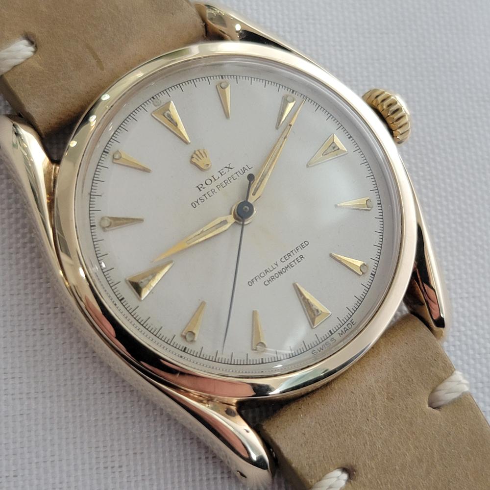 Rolex Oyster Perpetual Ref 6094 Oro macizo 14k Hombre 1950 Automático RA657 en Excelente estado para la venta en Beverly Hills, CA