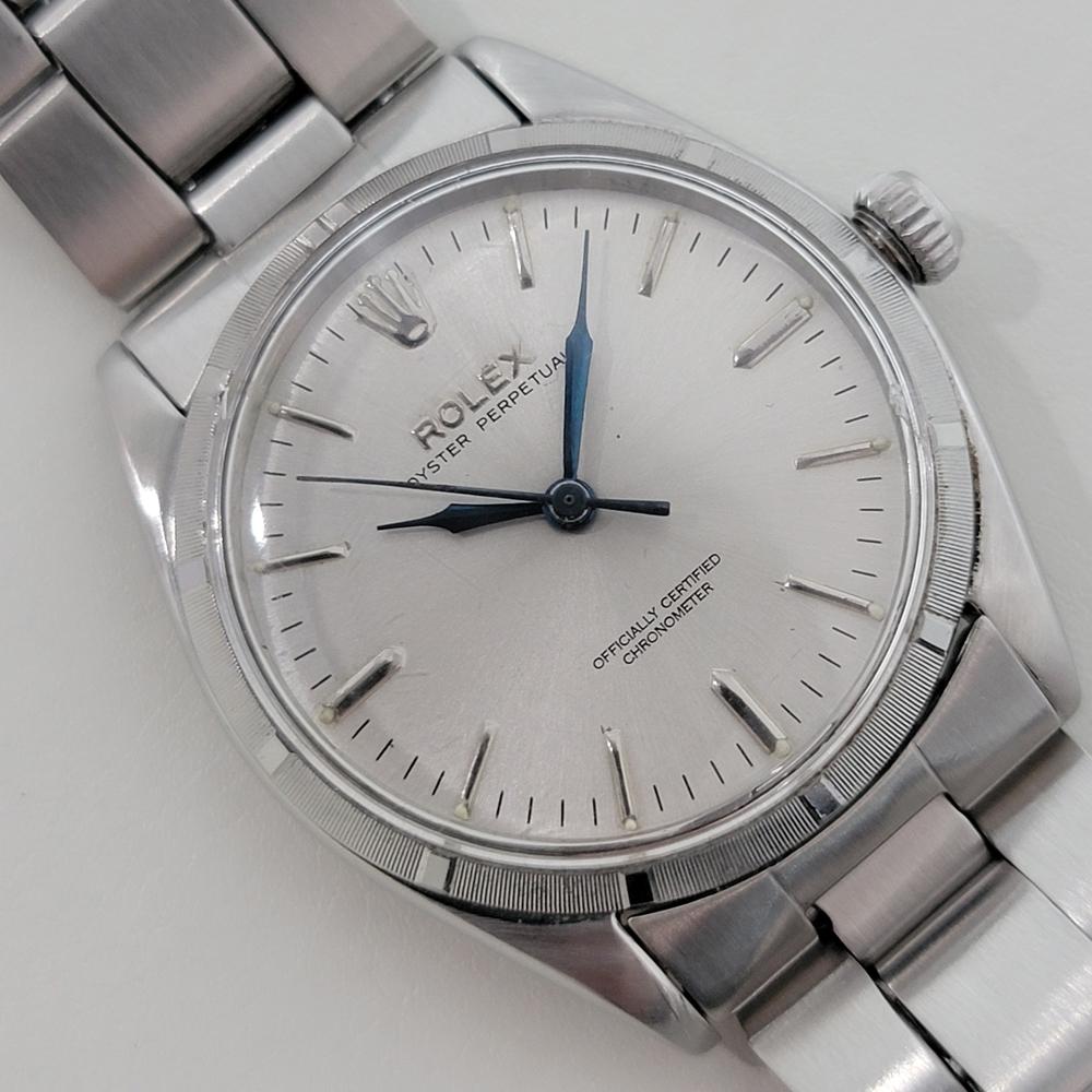 Rolex Oyster Perpetual Ref 6565 34mm Mens Automatic 1950s Swiss Vintage RA547S In Excellent Condition For Sale In Beverly Hills, CA