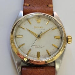 Rolex Oyster Perpetual Ref 6580 14k Gold SS 1950s Mens Vintage Automatic RA786B