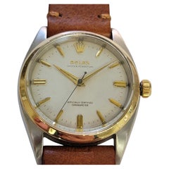 Rolex Oyster Perpetual Ref 6580 14k Gold SS 1950s Mens Vintage Automatic RA786B