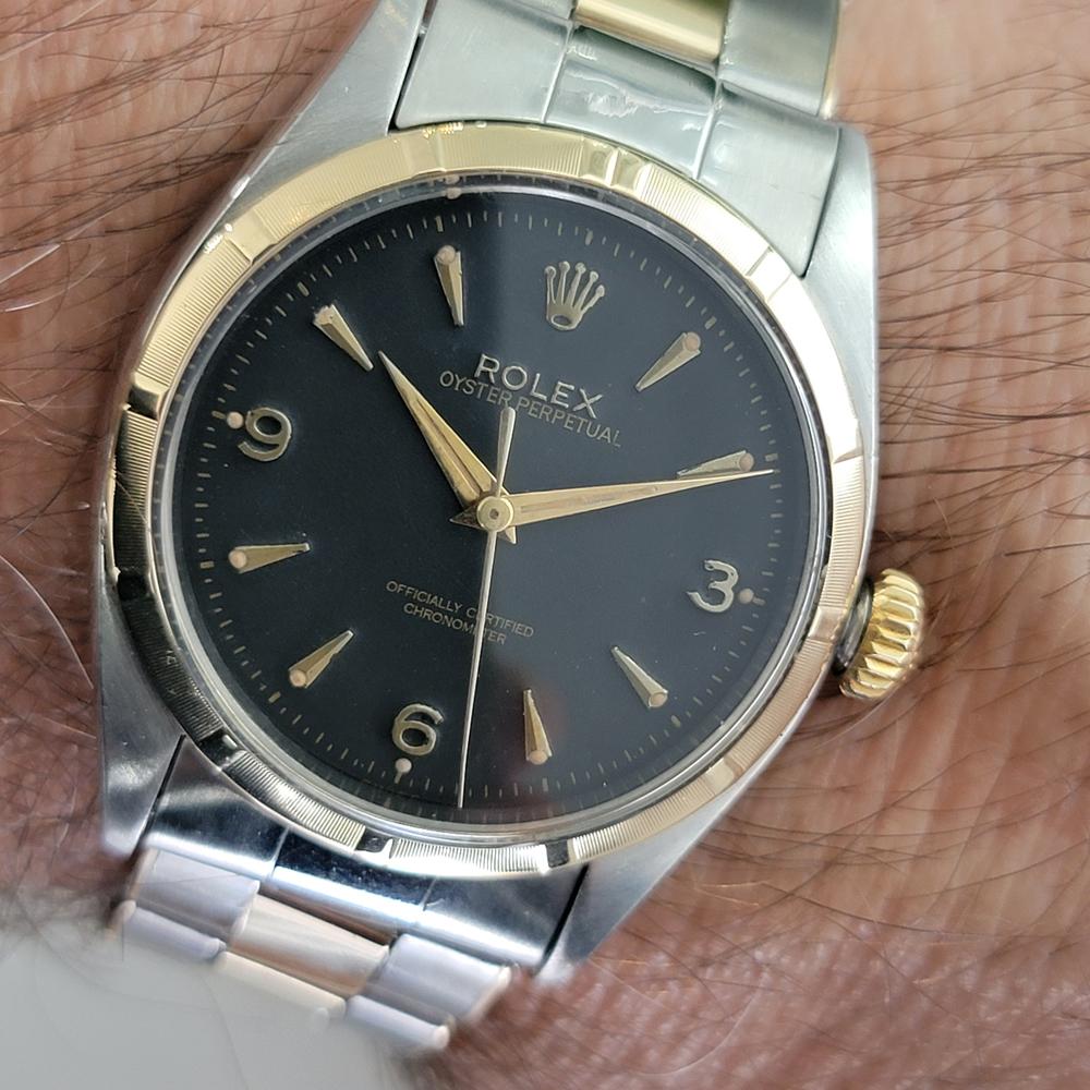 Rolex Oyster Perpetual Ref 6581 34mm Mens 14k SS 1960s Vintage Automatic RA665 For Sale 11