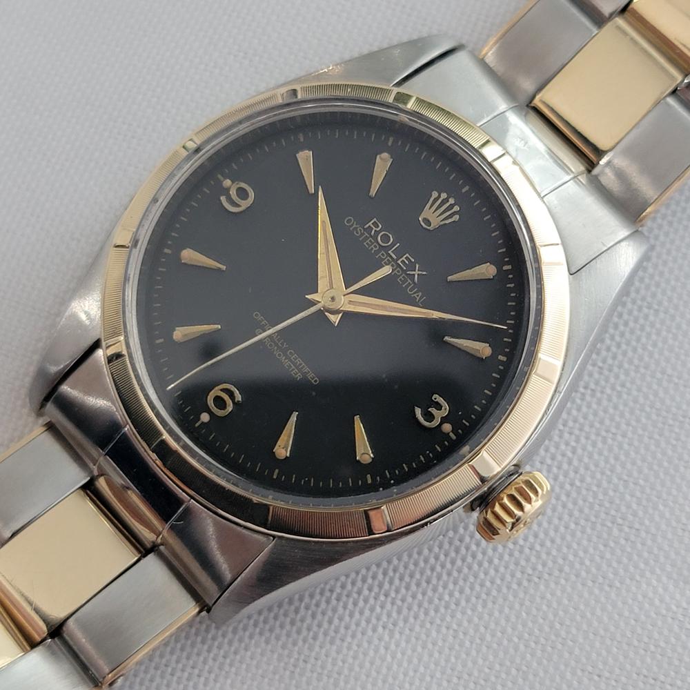 Men's Rolex Oyster Perpetual Ref 6581 34mm Mens 14k SS 1960s Vintage Automatic RA665 For Sale