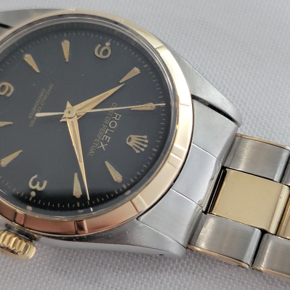 Rolex Oyster Perpetual Ref 6581 34mm Mens 14k SS 1960s Vintage Automatic RA665 For Sale 2