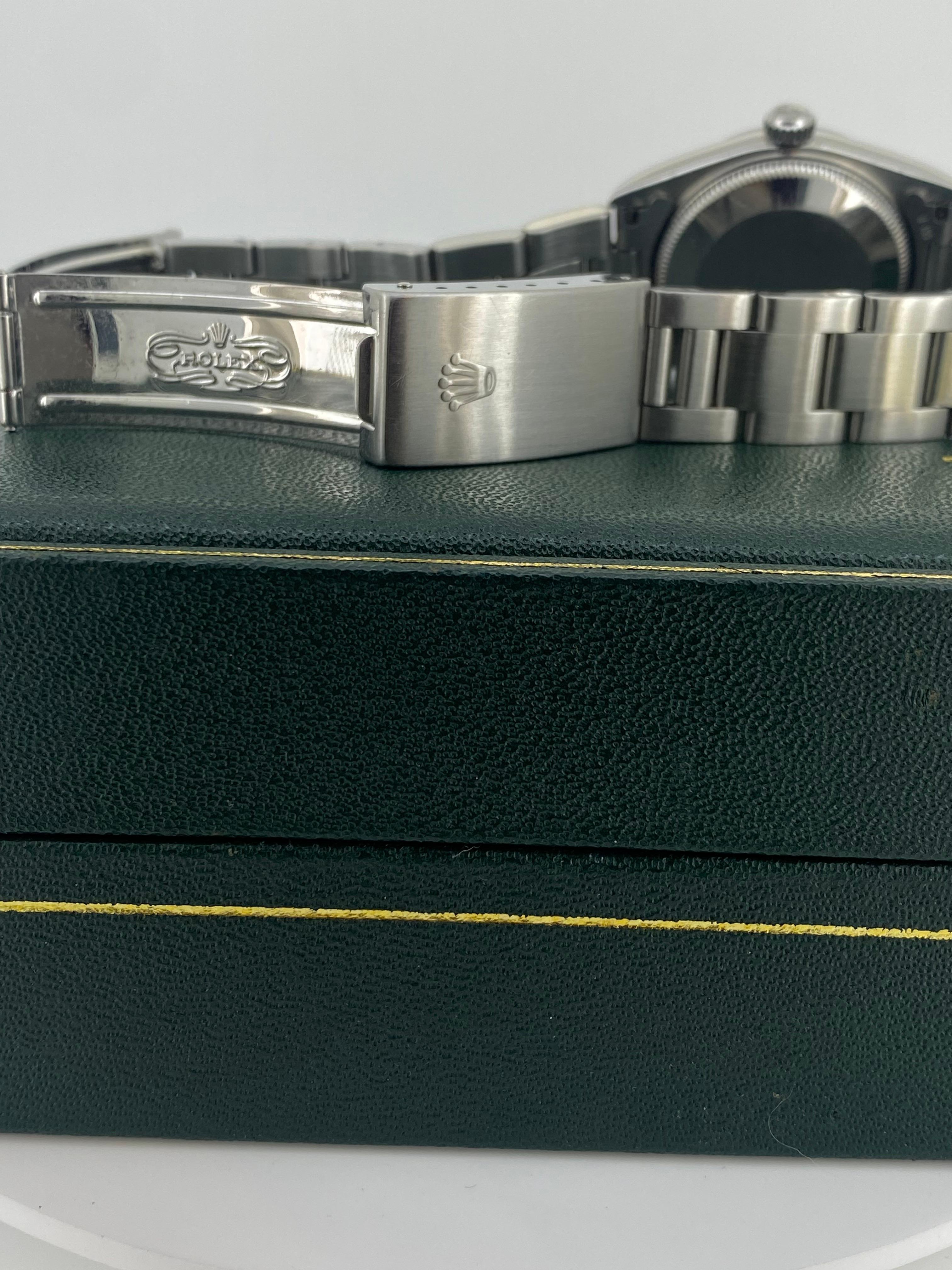 Montre pour dames Rolex Oyster Perpetual Ref 77080 Black Dial, Full Set, circa 1999 en vente 3