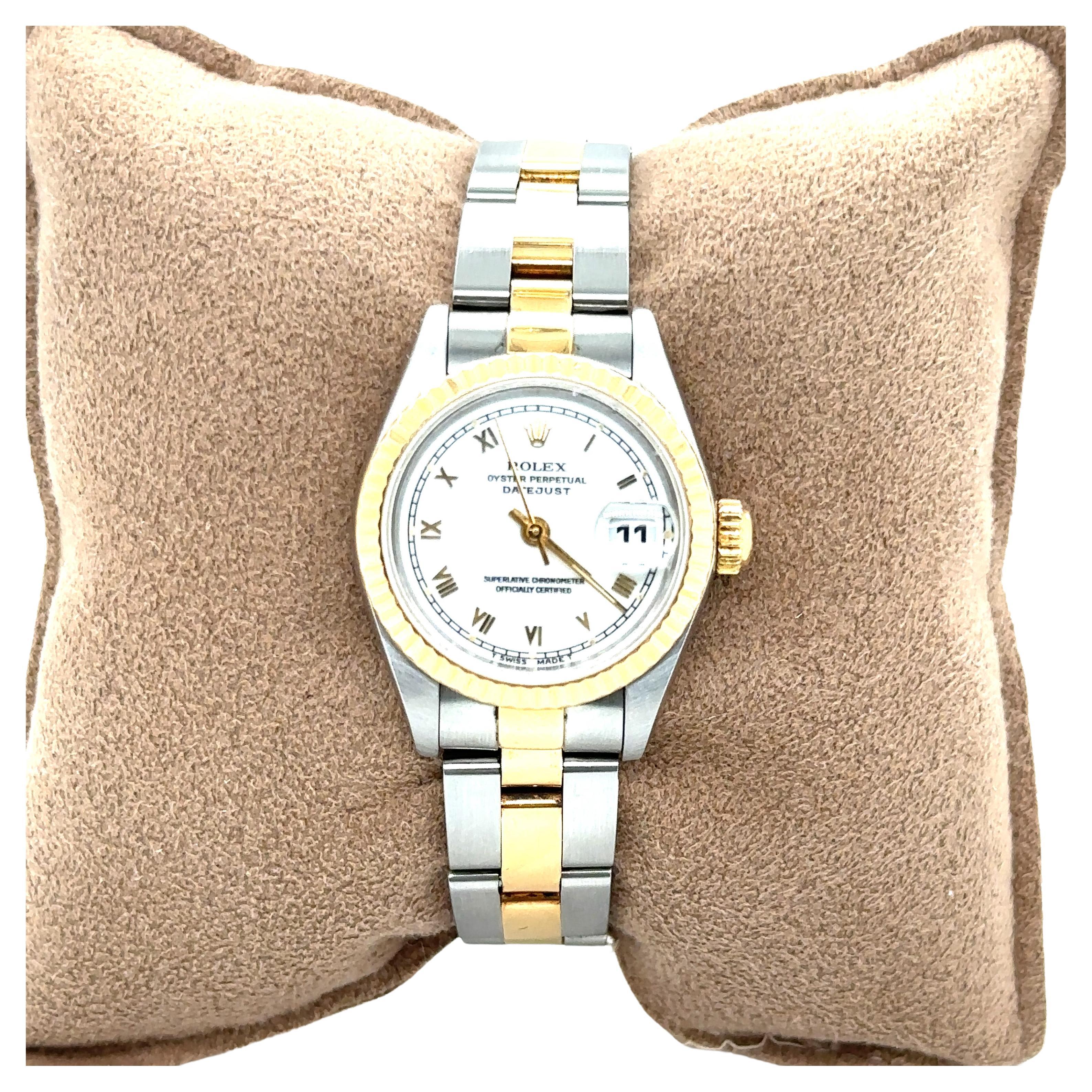 Rolex Oyster Perpetual Ref#69173 Woman's Watch 18K Gold & Steel Bracelet