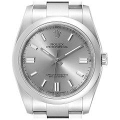 Rolex Oyster Perpetual Rhodium Dial Steel Men's Watch 116000 Box