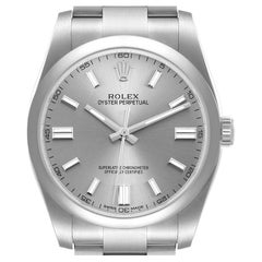 Rolex Oyster Perpetual Rhodium Dial Steel Mens Watch 116000