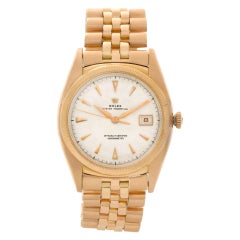 Rolex Oyster Perpetual Montre-bracelet automatique en or rose avec date Réf. 6105