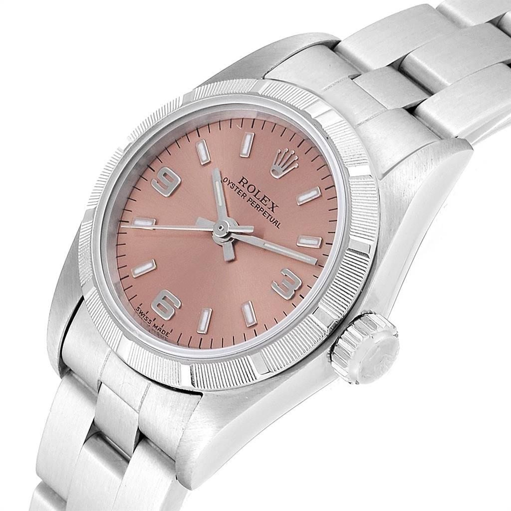 Rolex Oyster Perpetual Salmon Dial Oyster Bracelet Ladies Watch 67230 1